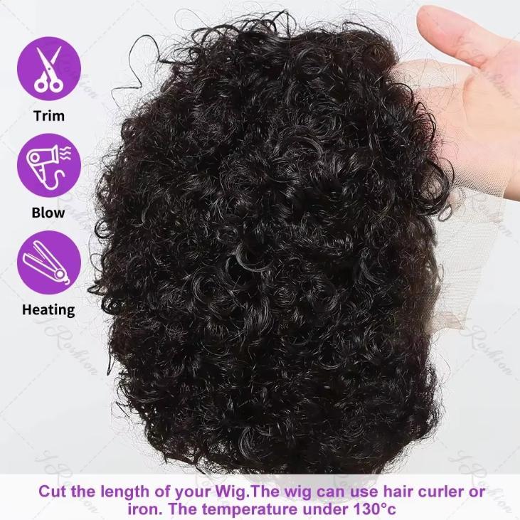 13x1 Transparent Front Lace Glueless Short Wig With Bangs